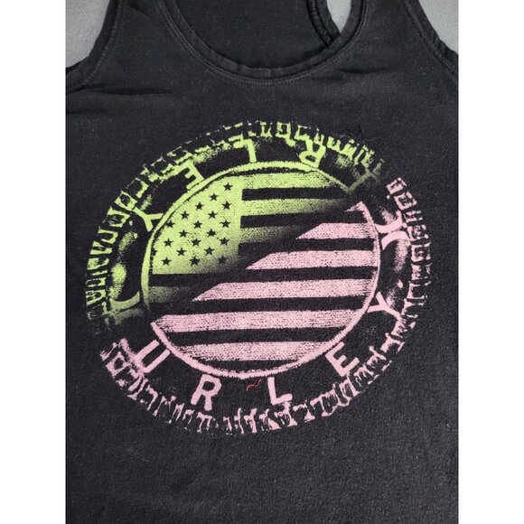 HURLEY Womens LG Racerback Tank Top American Flag Beach Summer y2k - Picture 4 of 8